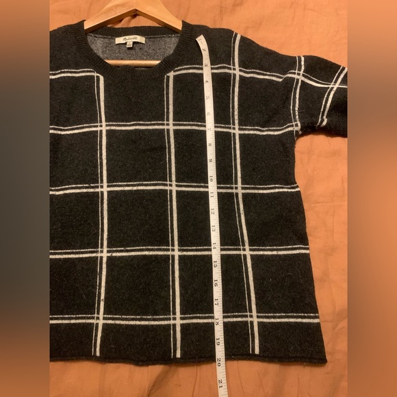 Madewell // Charcoal Windowpane Crewneck Sweater - Picture 4 of 10